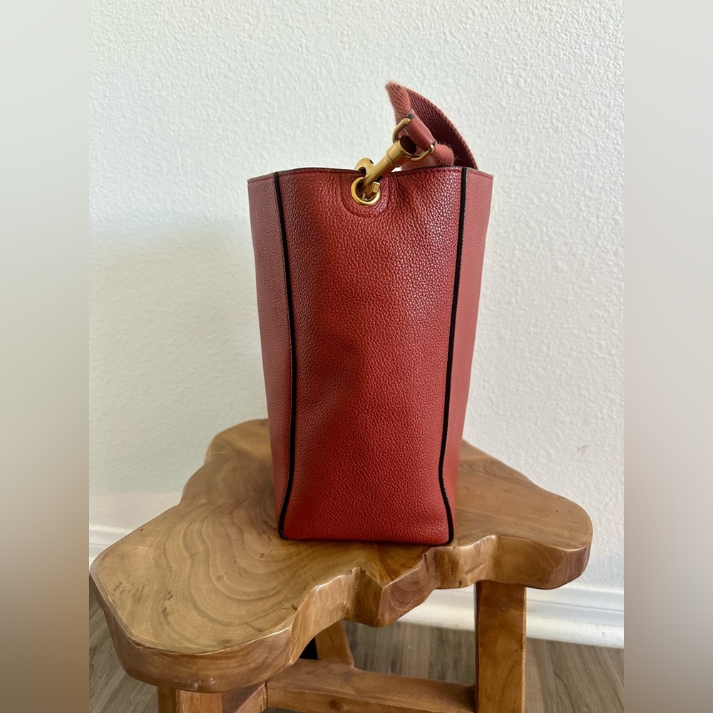 Celine Brick Red Tote with Gold Accents - Picture 4 of 15